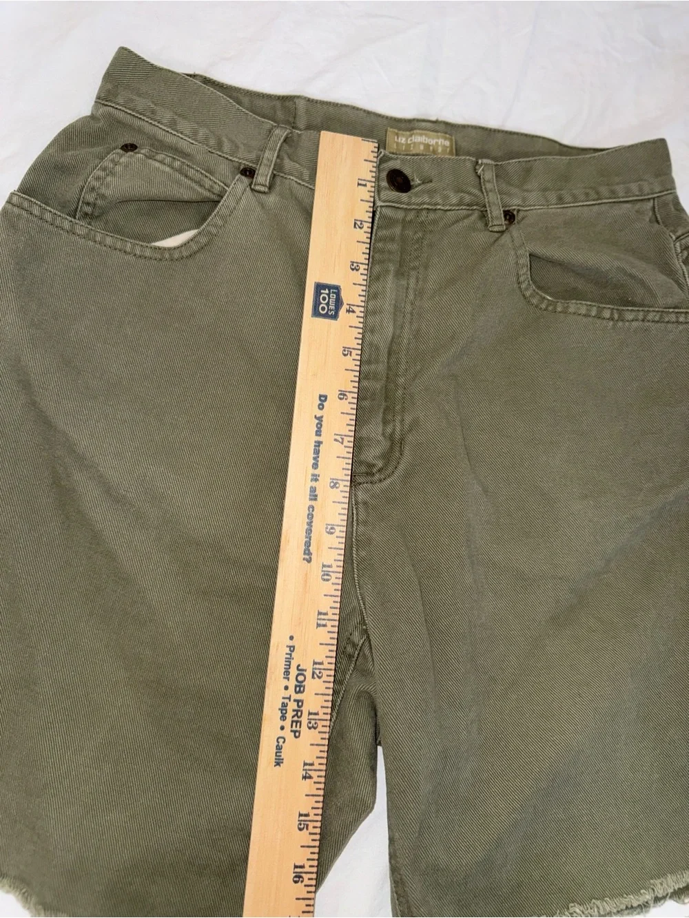Liz Claiborne Olive Green Cutoff Denim Shorts